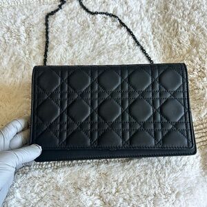 Dior Black Quilted Clutch